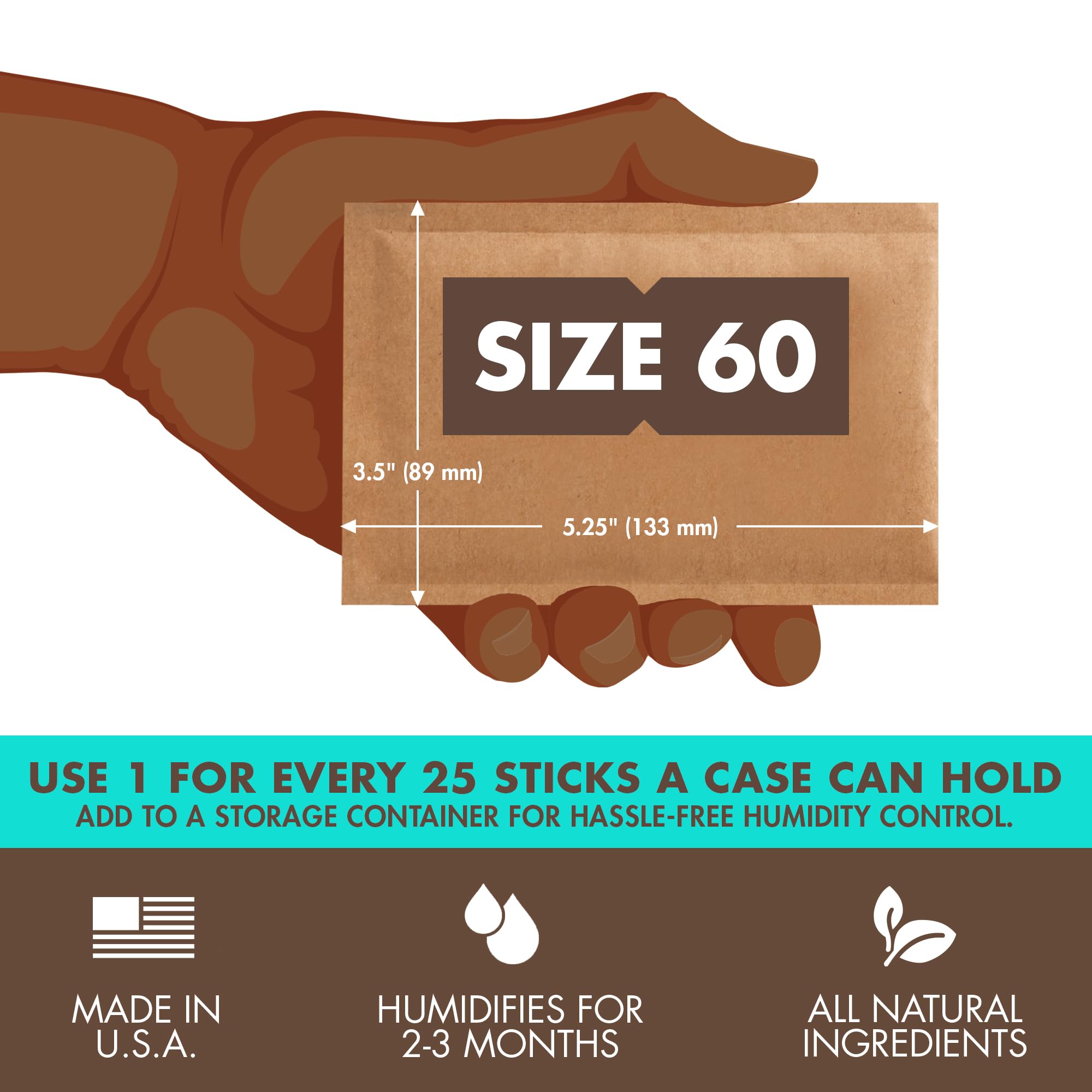 Boveda For Seasoning Two Way Humdity Control Packs   84% Rh To Season A Wood Humidifier Box (Small  To Medium Size, Up To 100 Co